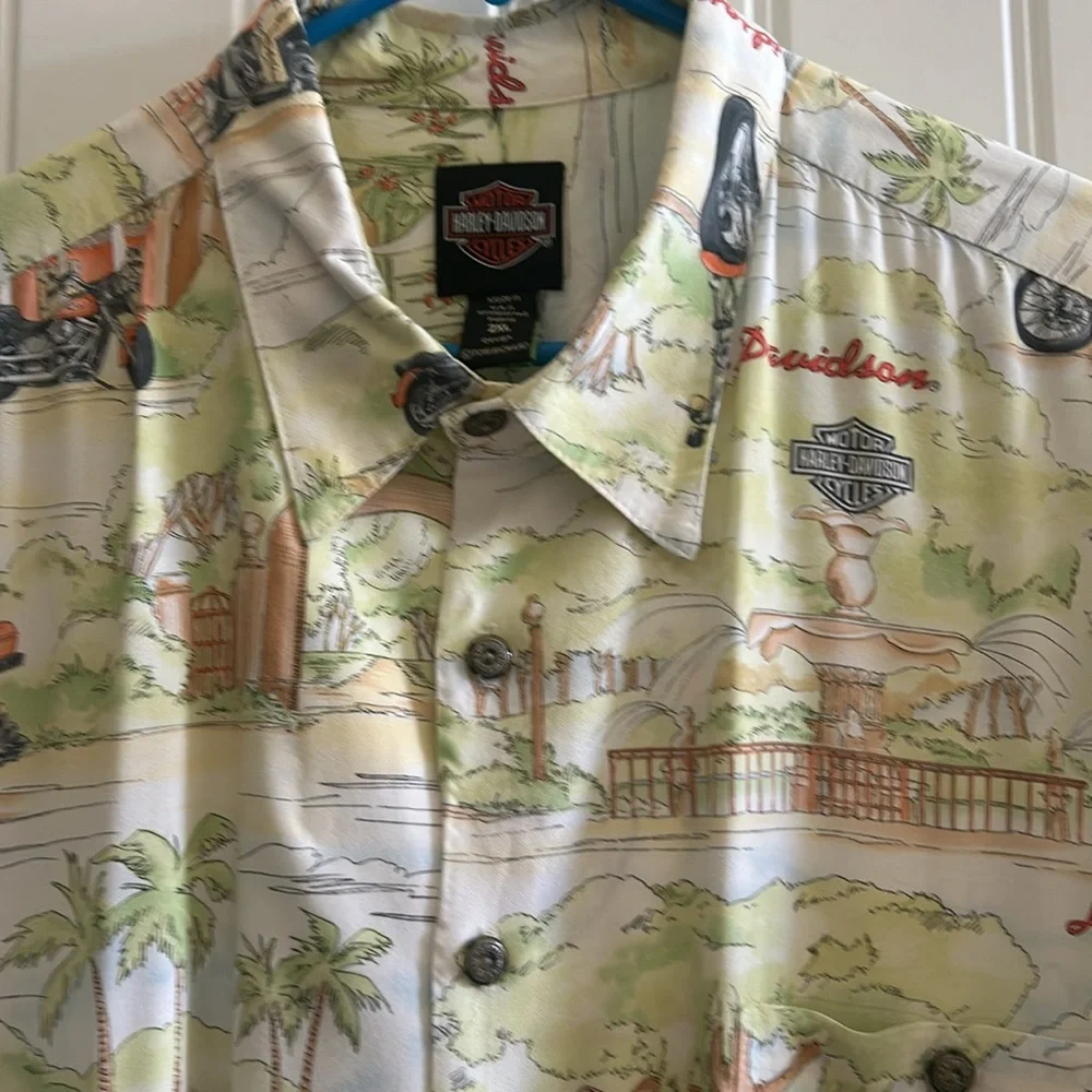 Men’s H-D Tori Richard Short Sleeve Button Down - Picture 1 of 10